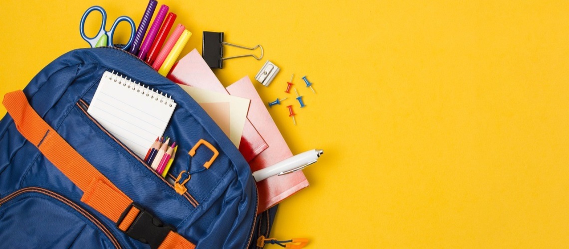 Ryggsekk med skulesaker